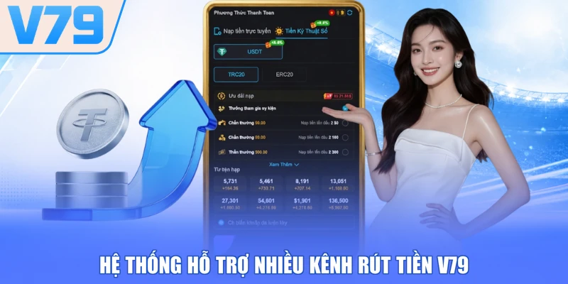 Hệ thống hỗ trợ nhiều kênh rút tiền V79