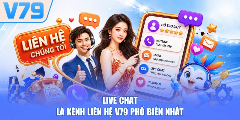 Live chat là kênh liên hệ V79 phổ biến nhất